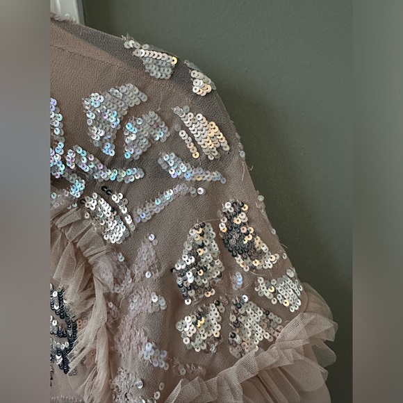 Needle & Thread “Floral Gloss” Floral Tulle Sequined Top - Picture 9 of 10